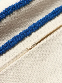 Funda de cojín reversible con inscripción bordada Blah Blah