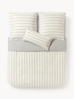 Funda nórdica de algodón lavado a rayas Caspian