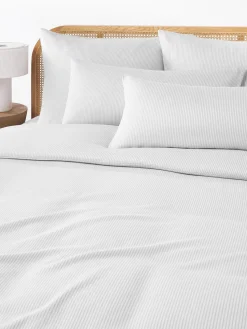 Funda nórdica de franela con rayas finas Javon