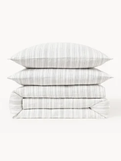 Funda nórdica de lino lavado con rayas Telma