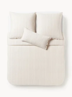 Funda nórdica de lino lavado con rayas Telma