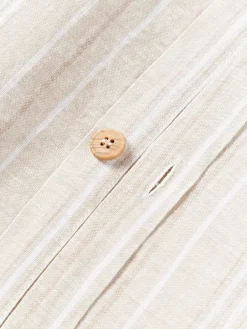 Funda nórdica de lino lavado con rayas Telma