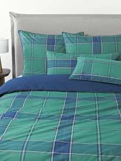 Funda nórdica de percal a cuadros con ribete Scarlet