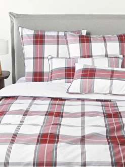 Funda nórdica de percal a cuadros con ribete Scarlet