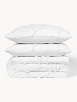 Funda nórdica de percal con decoración de penachos Madeline