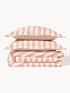 Funda nórdica de satén a rayas con dobladillo Brendan