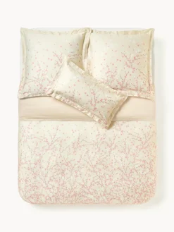 Funda nórdica de satén con estampado floral Sakura