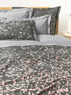 Funda nórdica de satén con estampado floral Sakura