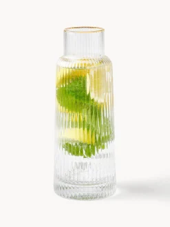 Jarra con relieve y borde dorado Minna, 1,1 L