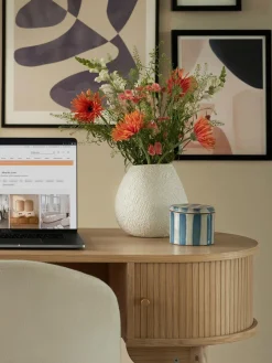 Jarrón artesanal de cerámica Wendy, 20 cm