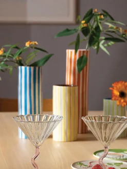 Jarrón artesanal de porcelana Ray, 29 cm