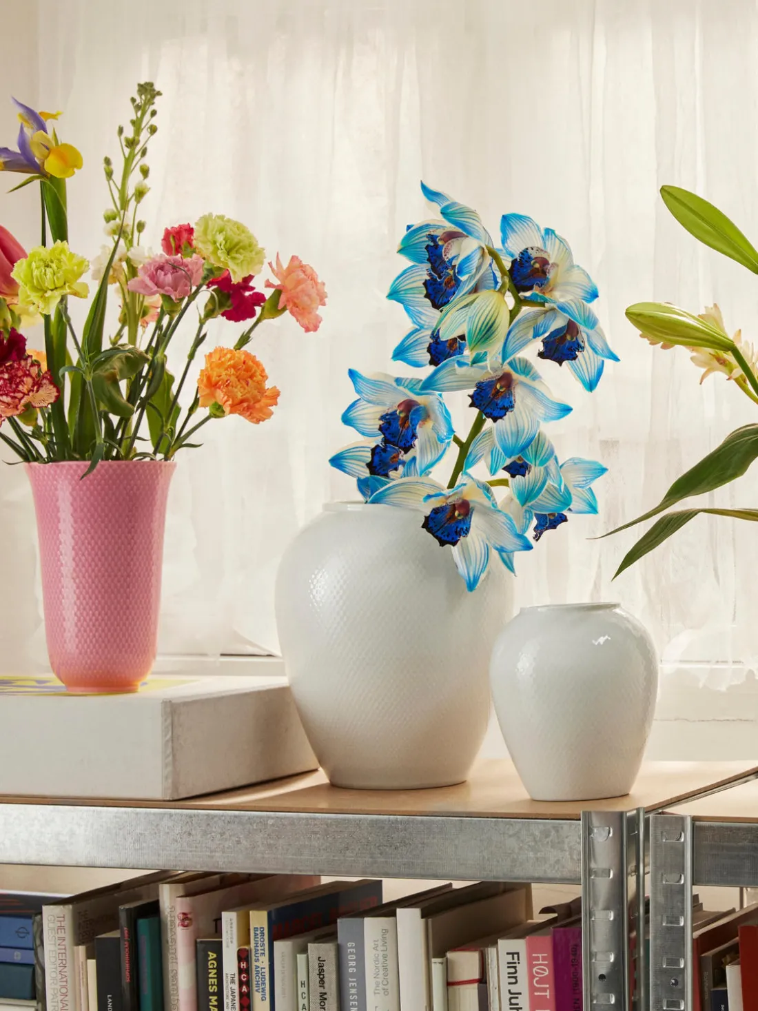 Jarrón artesanal de porcelana Rhombe, 25 cm