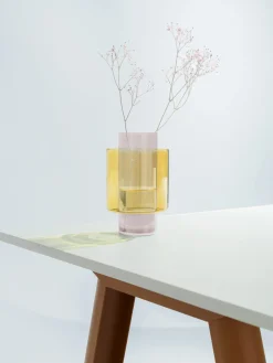 Jarrón artesanal de vidrio Boreale, 21 cm