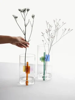 Jarrón artesanal de vidrio Standy, 25 cm