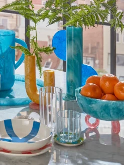 Jarrón artesanal en look mármol Mustique, 30 cm