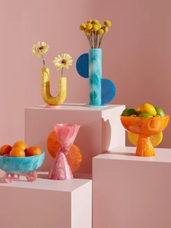 Jarrón artesanal en look mármol Mustique, 30 cm