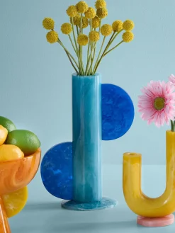 Jarrón artesanal en look mármol Mustique, 30 cm