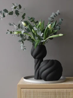 Jarrón de cerámica pintado a mano Twist Ball, 20 cm