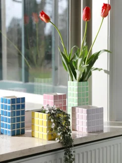 Jarrón de diseño Tile, 28 cm