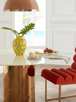 Jarrón de porcelana con detalle de oro Eden, 27 cm