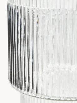 Jarrón de vidrio acanalado Lija, 30 cm