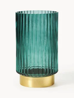 Jarrón de vidrio con base de metal Lene, Al 20 cm