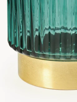 Jarrón de vidrio con base de metal Lene, Al 20 cm