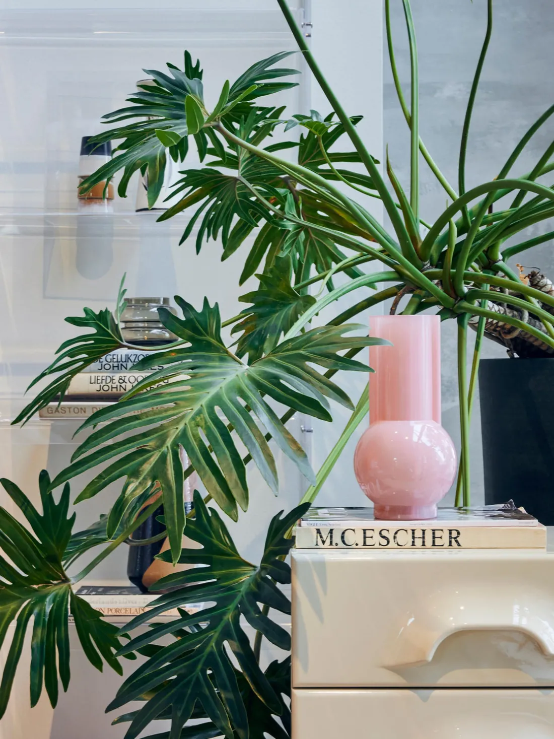 Jarrón de vidrio de diseño Flamingo, Al 25 cm