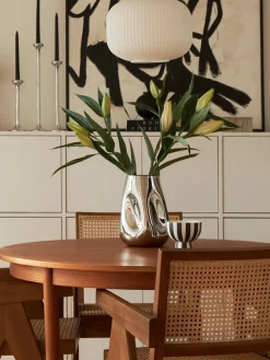 Jarrón de vidrio soplado artesanalmente Mirror, 26 cm