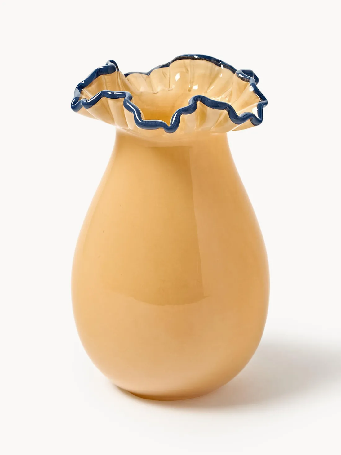 Jarrón de vidrio soplado con adornos Gloria, Al 24 cm