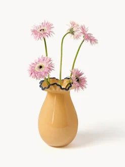 Jarrón de vidrio soplado con adornos Gloria, Al 24 cm