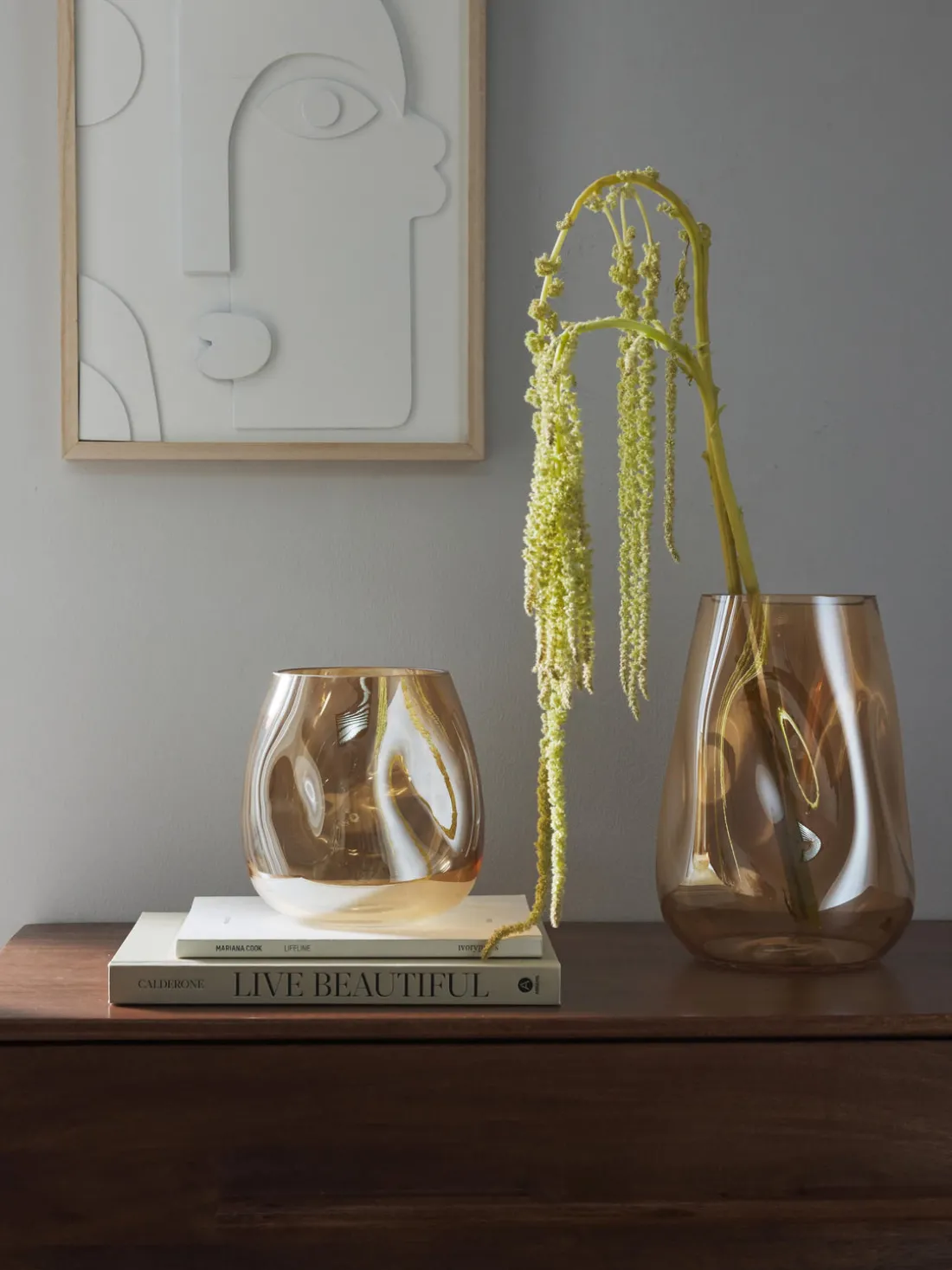 Jarrón de vidrio soplado Lustre, 17 cm