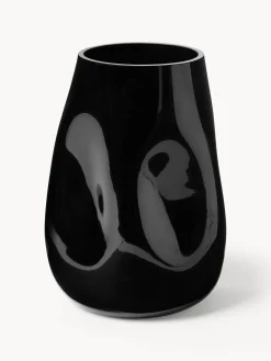 Jarrón de vidrio soplado Obsidian, 26 cm