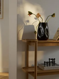 Jarrón de vidrio soplado Obsidian, 26 cm