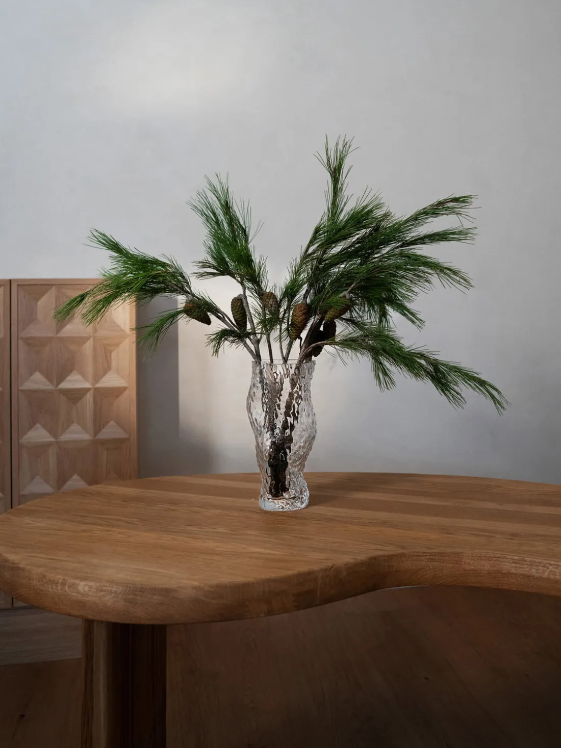 Jarrón de vidrio soplado Ostrea Rock, 30 cm