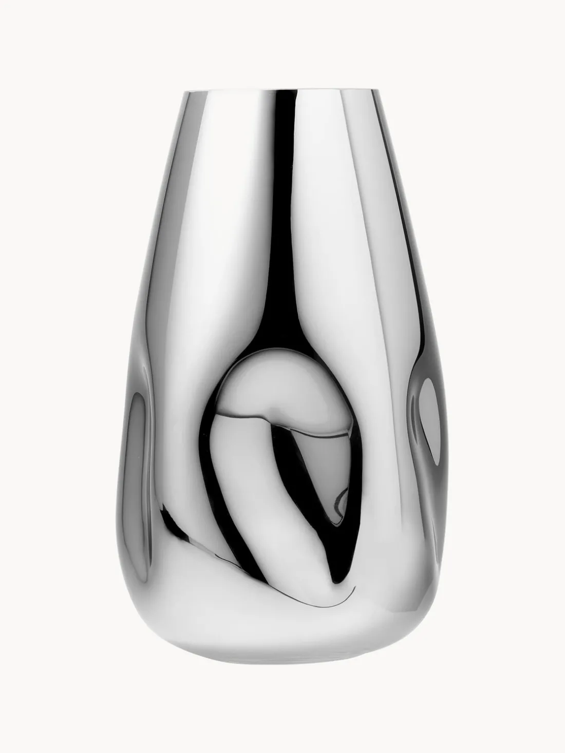 Jarrón grande de vidrio soplado artesanalmente Mirror, 35 cm