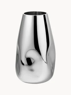 Jarrón grande de vidrio soplado artesanalmente Mirror, 35 cm