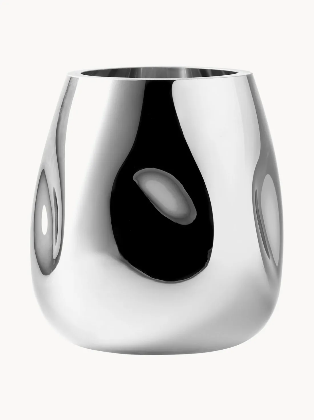 Jarrón pequeño de vidrio soplado artesanalmente Mirror, 17 cm