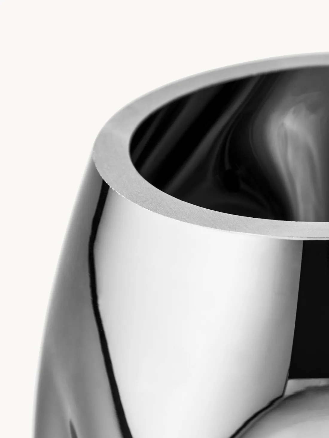 Jarrón pequeño de vidrio soplado artesanalmente Mirror, 17 cm