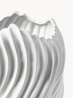 Jarron decorativo XL con borde acanalado Milazzo, 44 cm