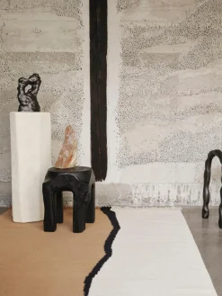 Kilim alfombra artesanal de lana con flecos Soil