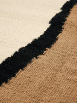 Kilim corredor artesanal de lana con flecos Soil