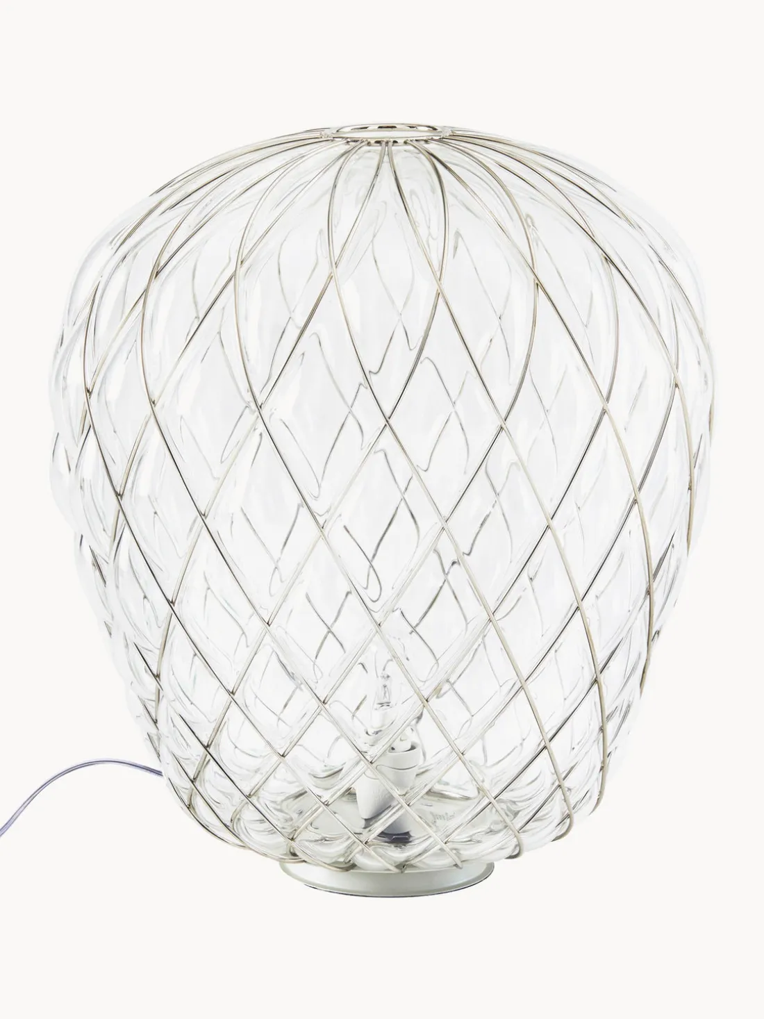 Lámpara de mesa artesanal grande regulable Pinecone