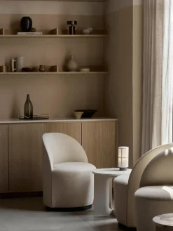 Lámpara de mesa artesanal de lino regulable Hashira, portátil