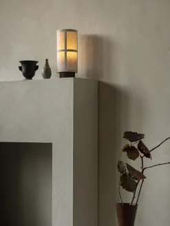 Lámpara de mesa artesanal de lino regulable Hashira, portátil