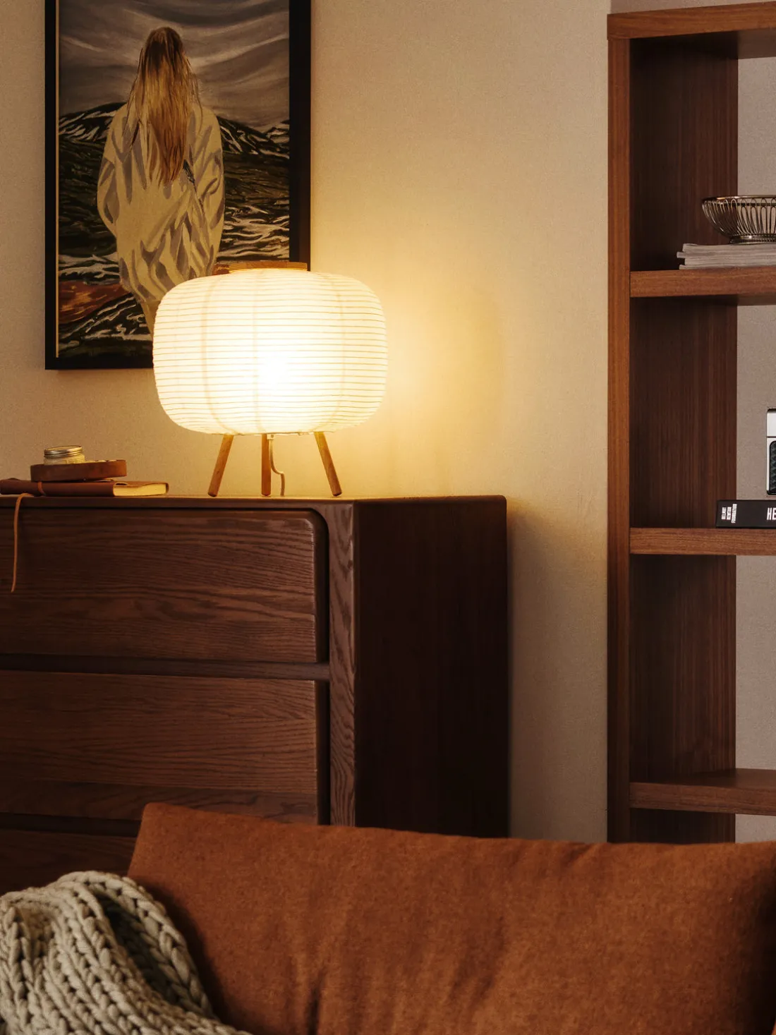 Lámpara de mesa de diseño de papel de arroz Misaki