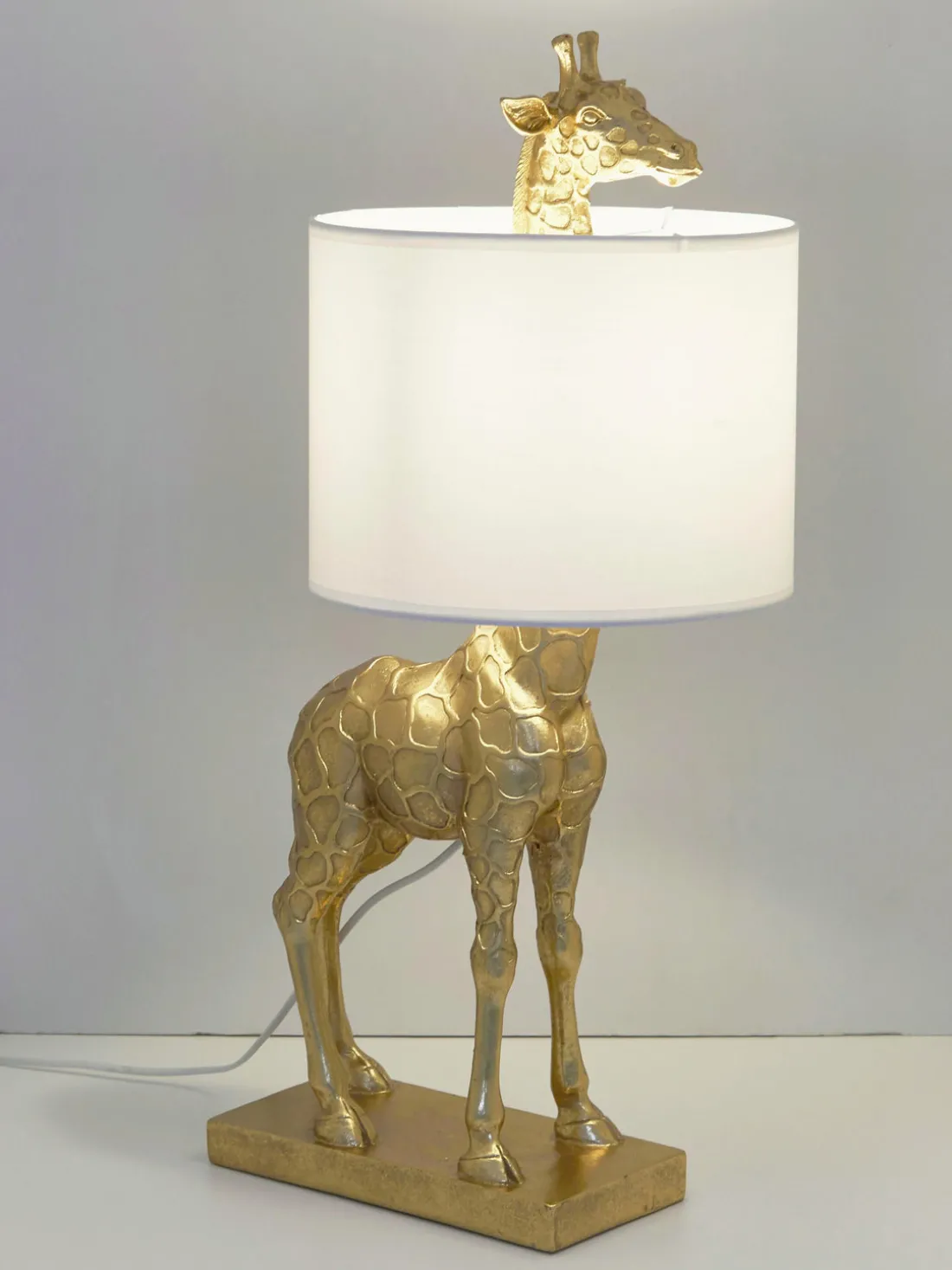 Lámpara de mesa de diseño grande con pantalla de lino Epigaea