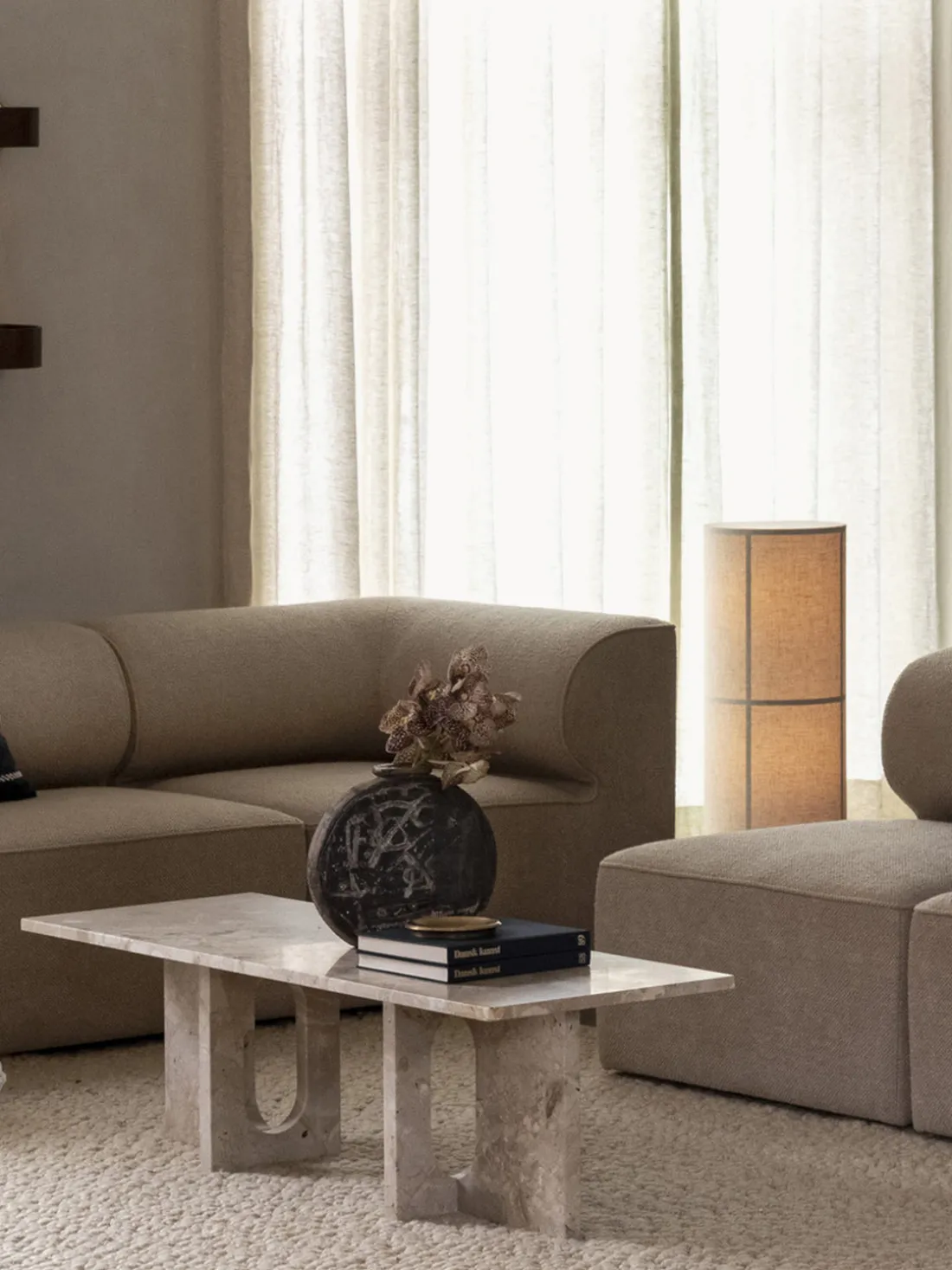 Lámpara de mesa de lino artesanal regulable Hashira