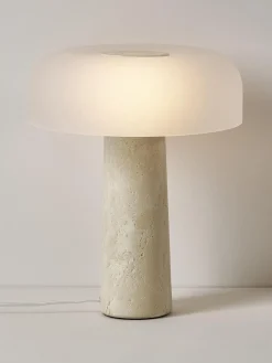 Lámpara de mesa de travertino Carla