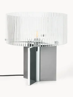 Lámpara de mesa de vidrio estriado Emmi
